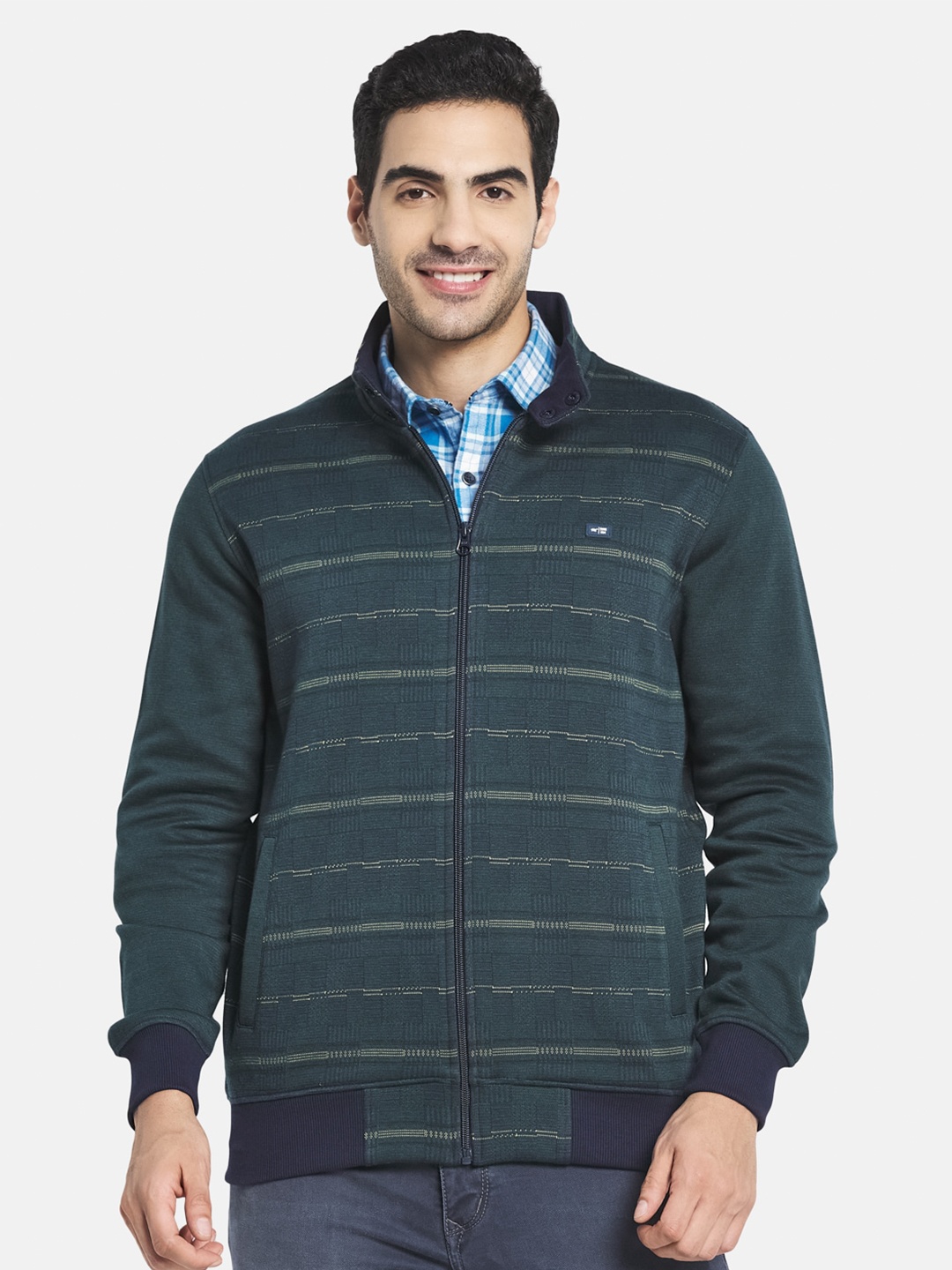 

Monte Carlo Men Green Striped Sweatshirt