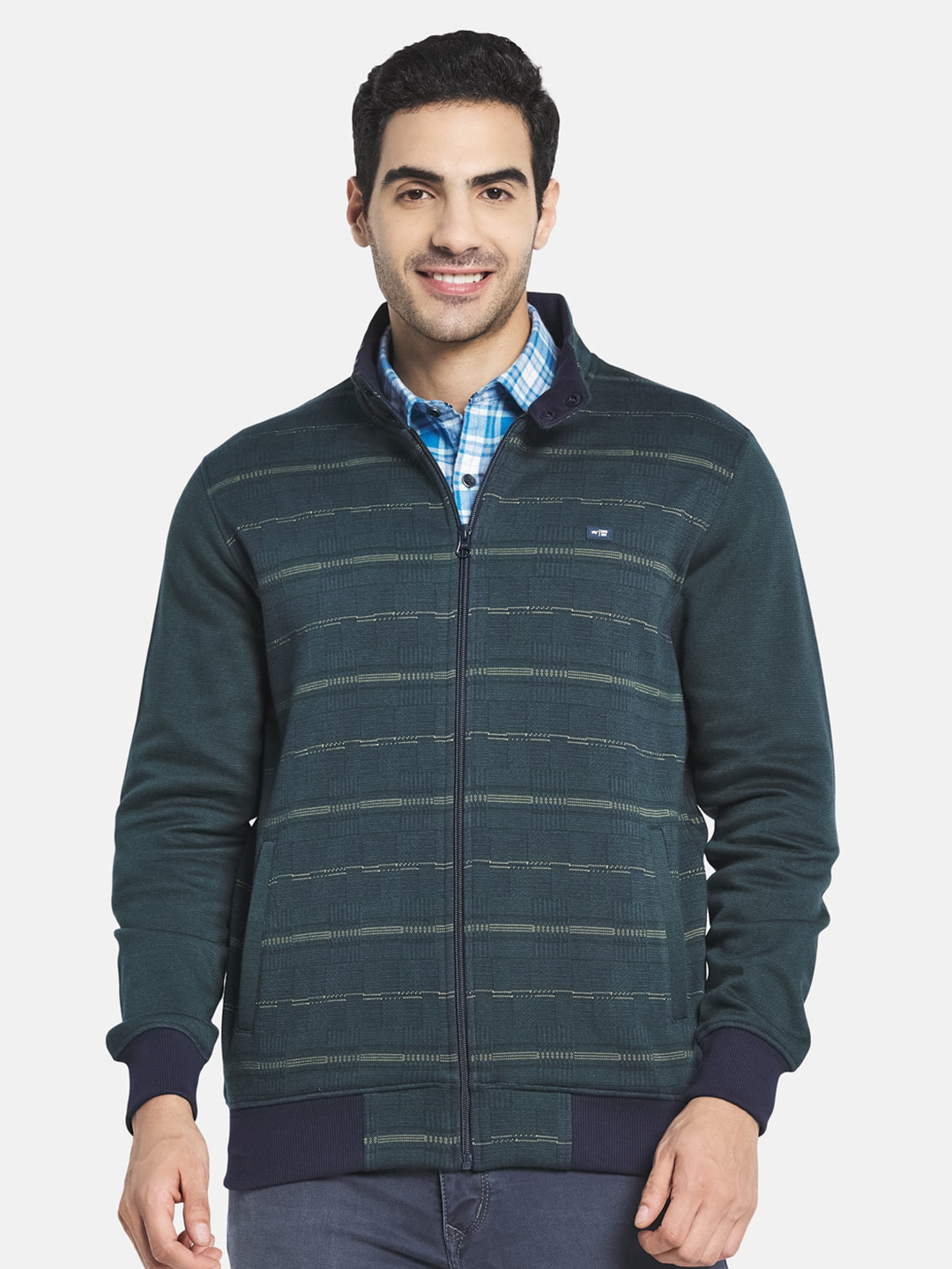

Monte Carlo Men Green Striped Sweatshirt