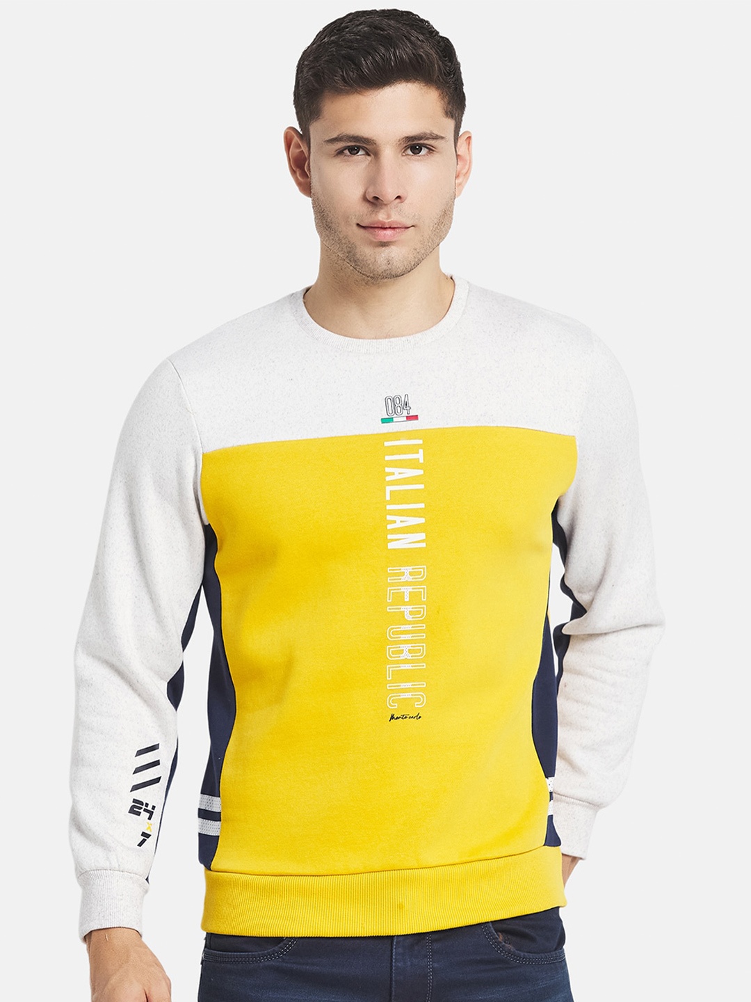 

Monte Carlo Men Yellow Printed Sweatshirt