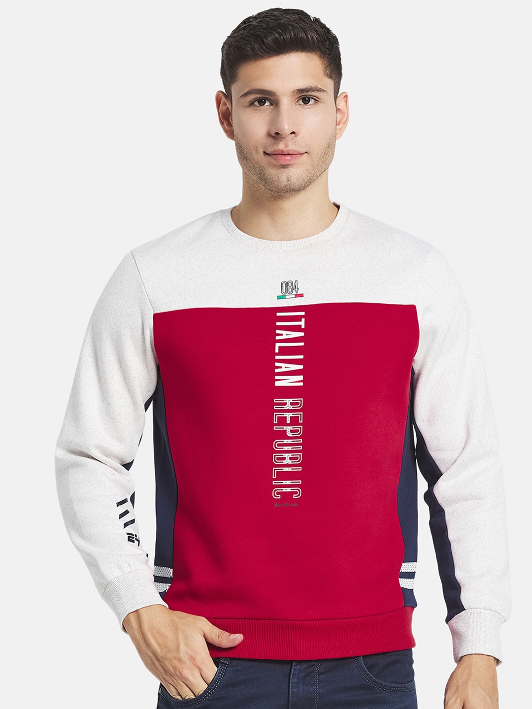 

Monte Carlo Men Red Colourblocked Sweatshirt