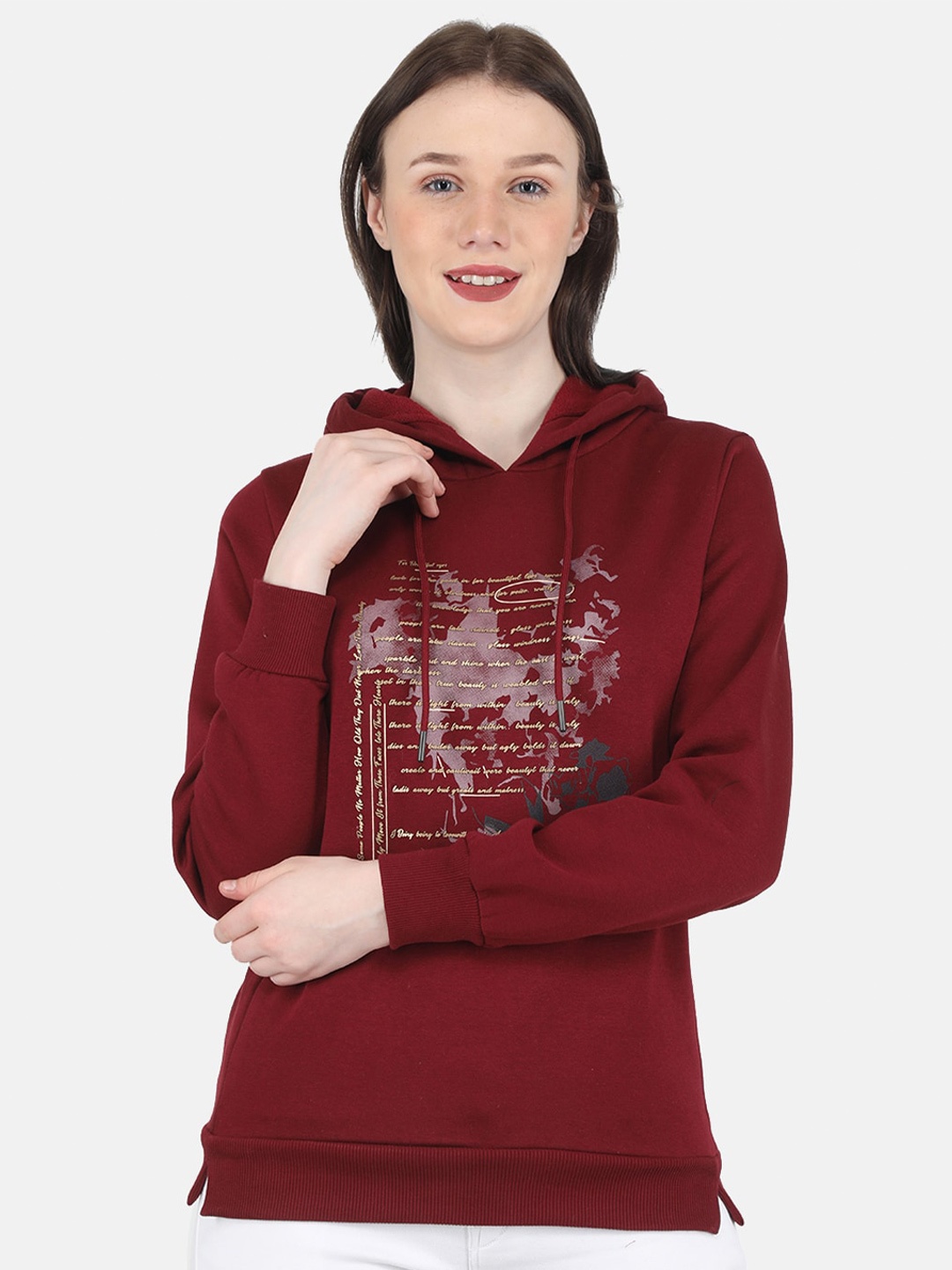 

Monte Carlo Women Maroon Printed Sweatshirt