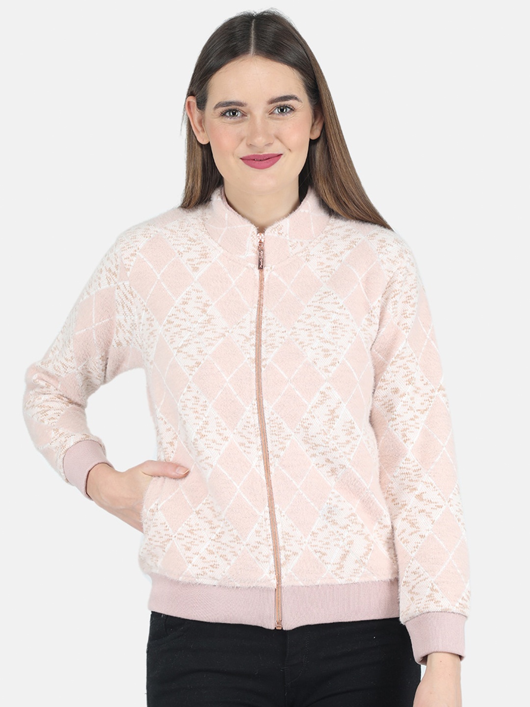 

Monte Carlo Women Peach-Coloured Printed Sweatshirt