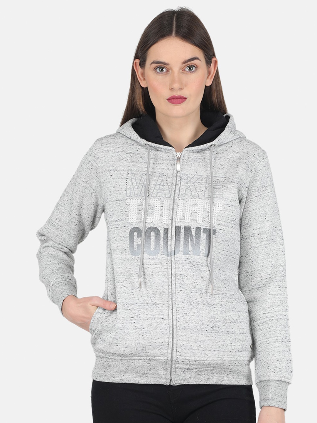 

Monte Carlo Women Grey Printed Sweatshirt