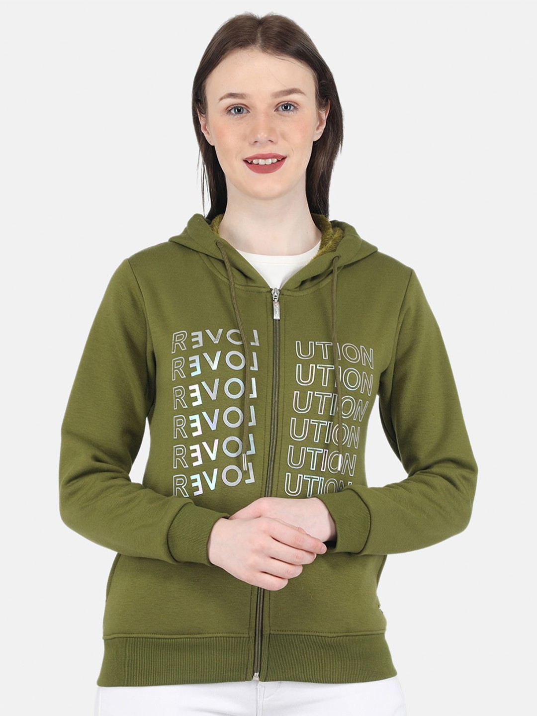 

Monte Carlo Women Green Printed Sweatshirt