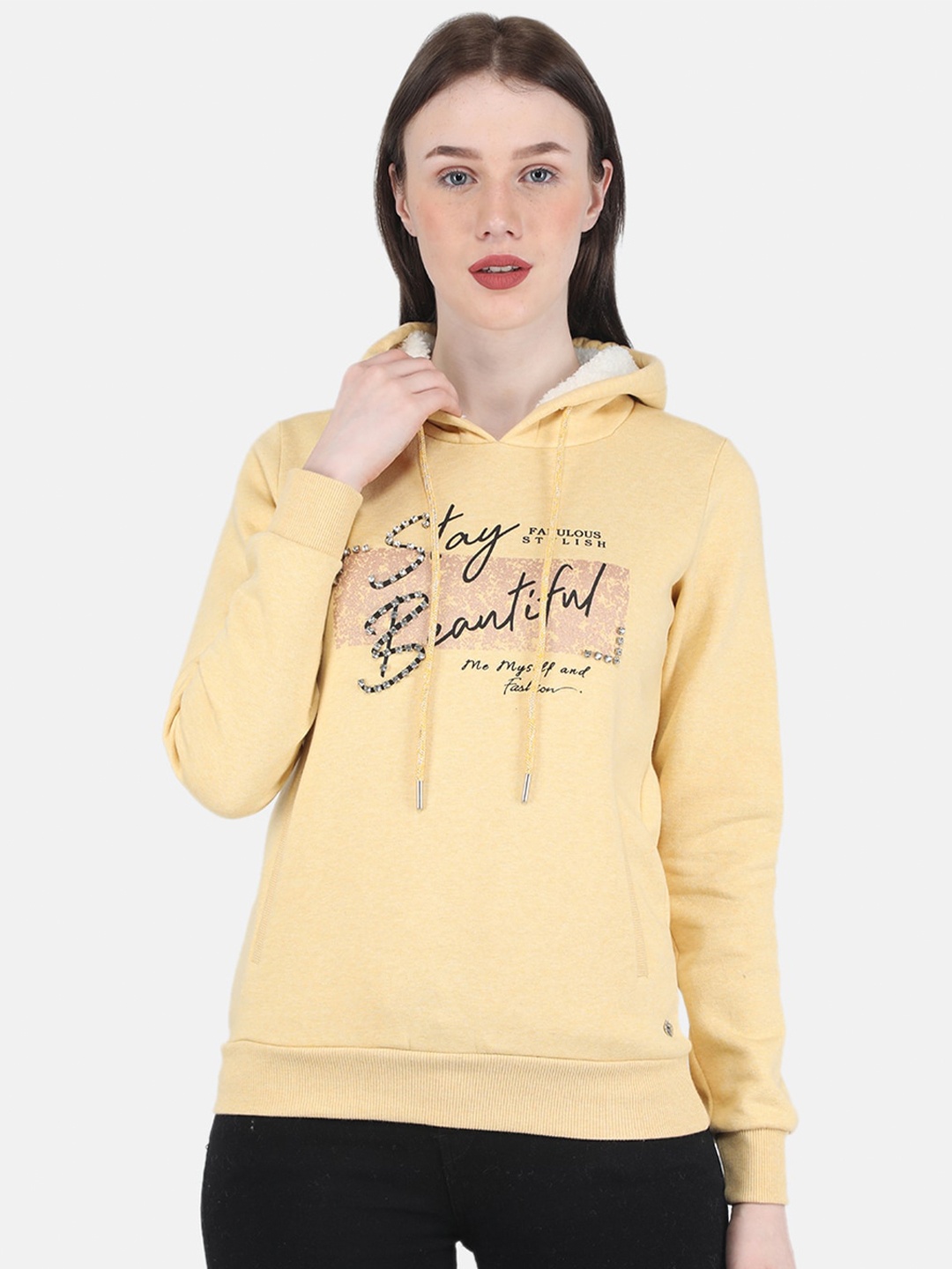 

Monte Carlo Women Yellow Printed Sweatshirt