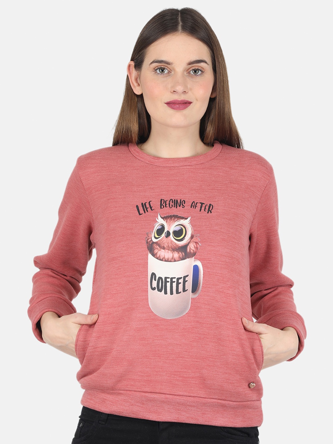 

Monte Carlo Women Rust Printed Sweatshirt