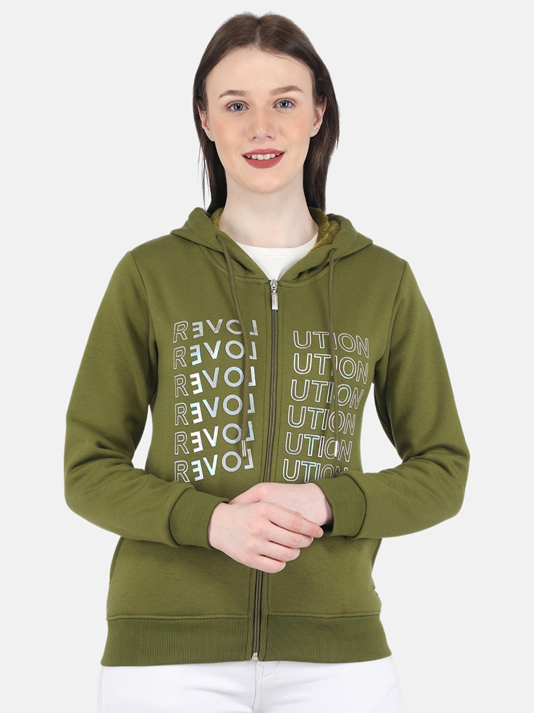 

Monte Carlo Women Green Printed Sweatshirt