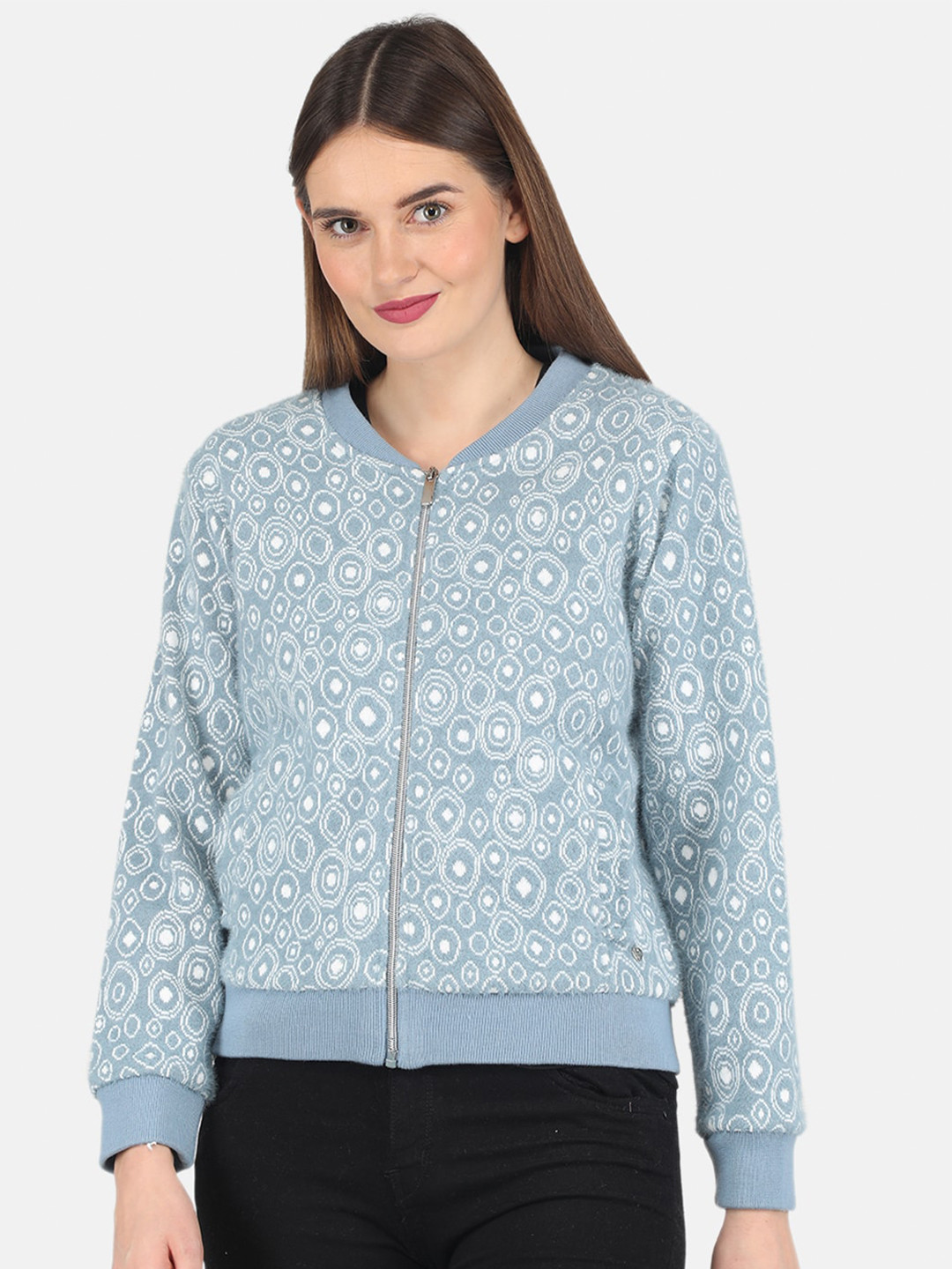 

Monte Carlo Women Blue Printed Sweatshirt