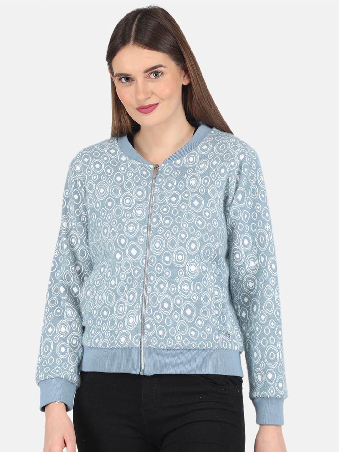 

Monte Carlo Women Blue Printed Sweatshirt