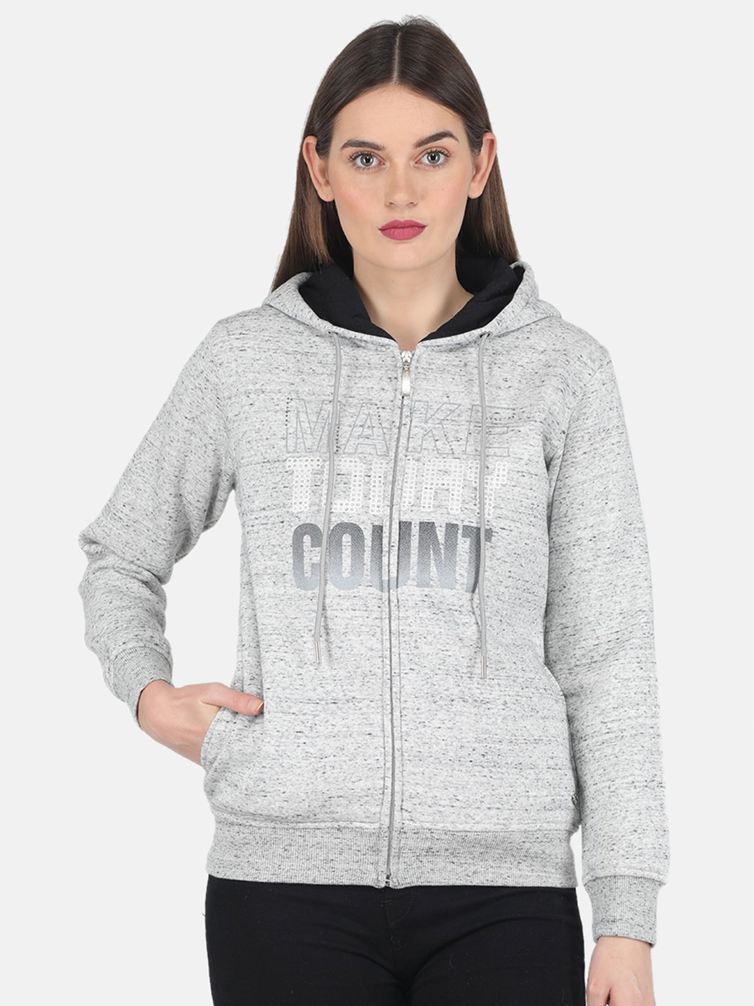 

Monte Carlo Women Grey Printed Sweatshirt