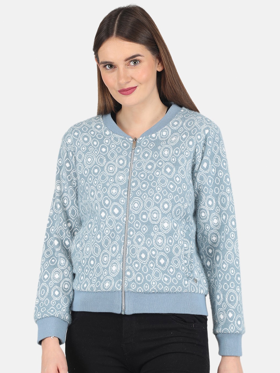 

Monte Carlo Women Blue Printed Sweatshirt