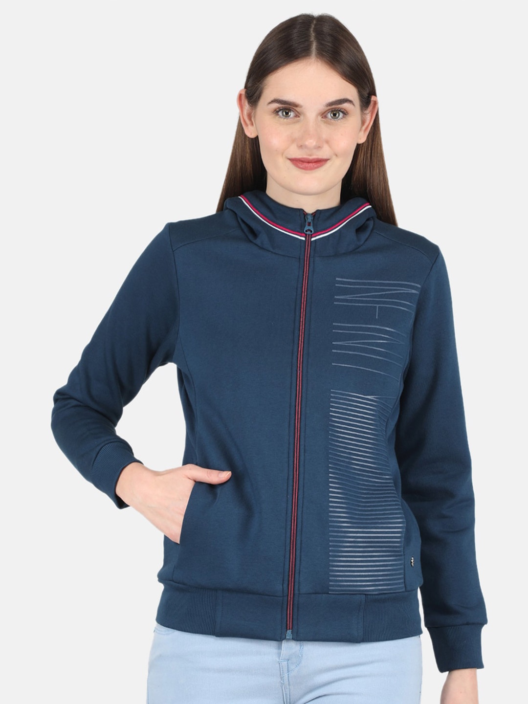 

Monte Carlo Hooded Front-Open Cotton Sweatshirt, Blue