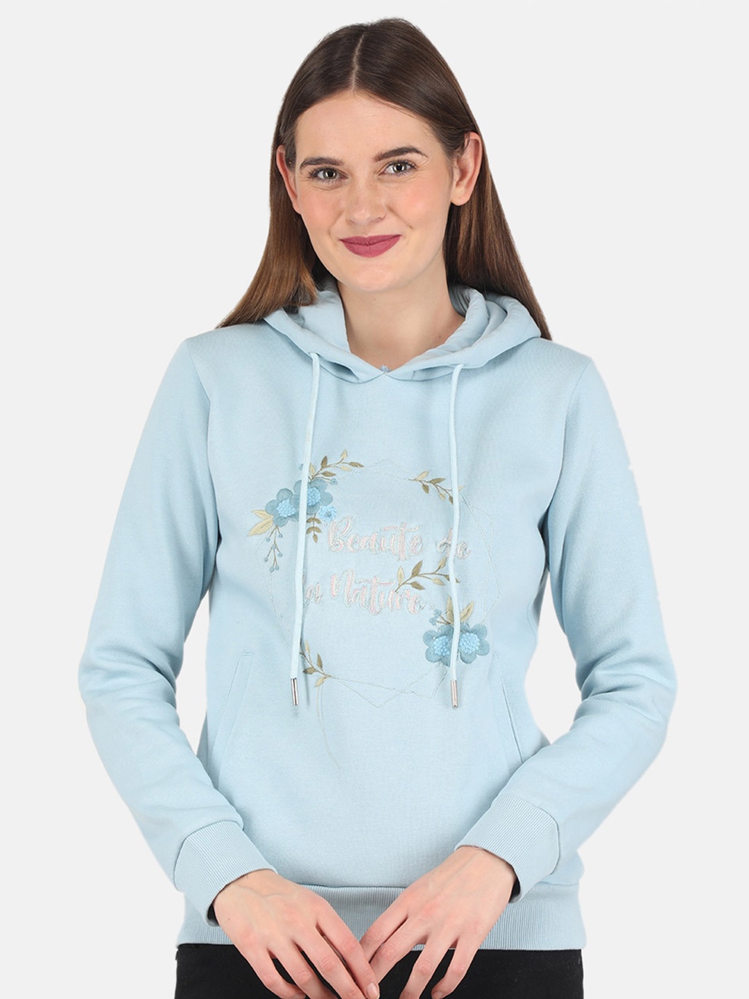 

Monte Carlo Women Blue Embroidered Sweatshirt