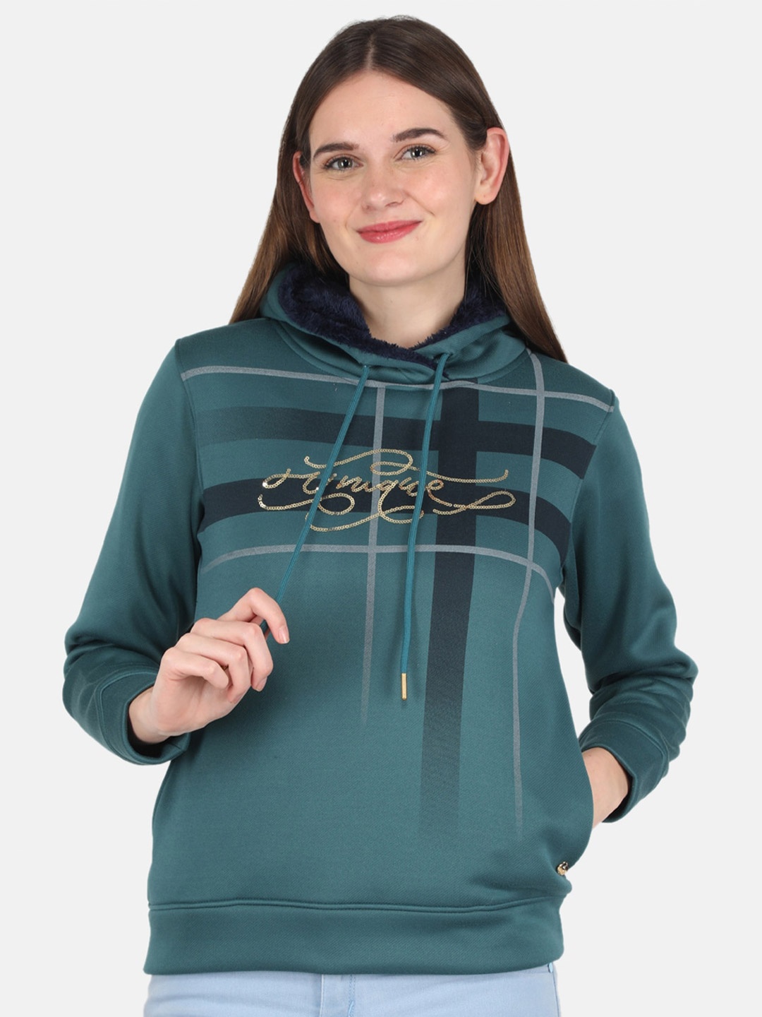 

Monte Carlo Women Green Printed Sweatshirt