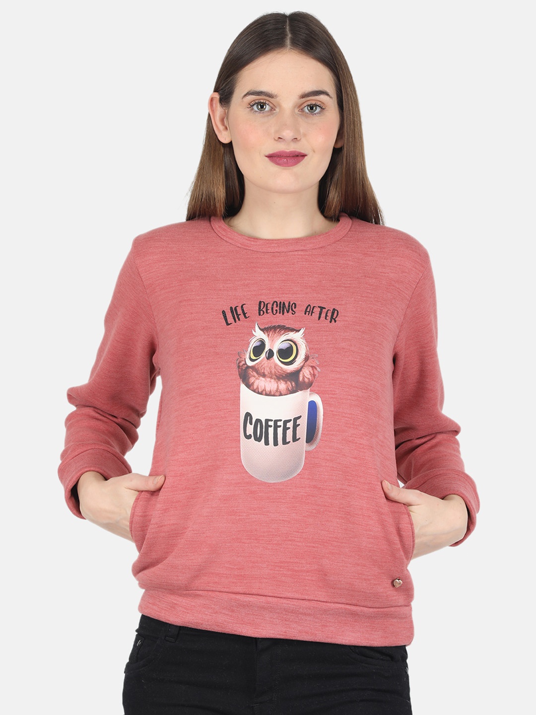 

Monte Carlo Women Rust Printed Sweatshirt