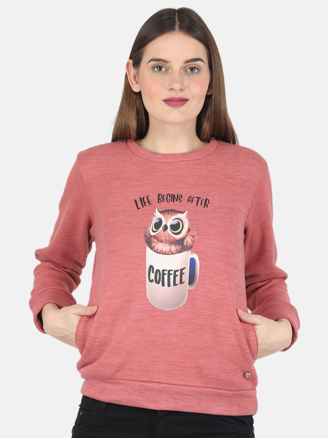 

Monte Carlo Women Rust Printed Sweatshirt