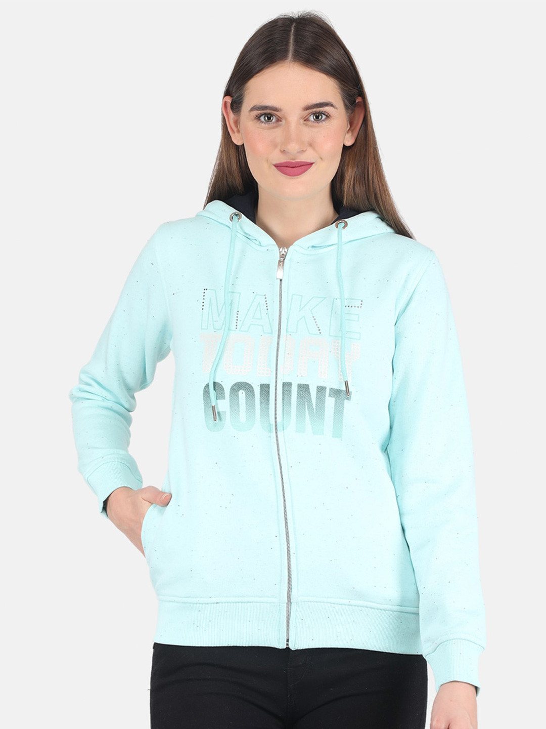 

Monte Carlo Women Blue Printed Sweatshirt