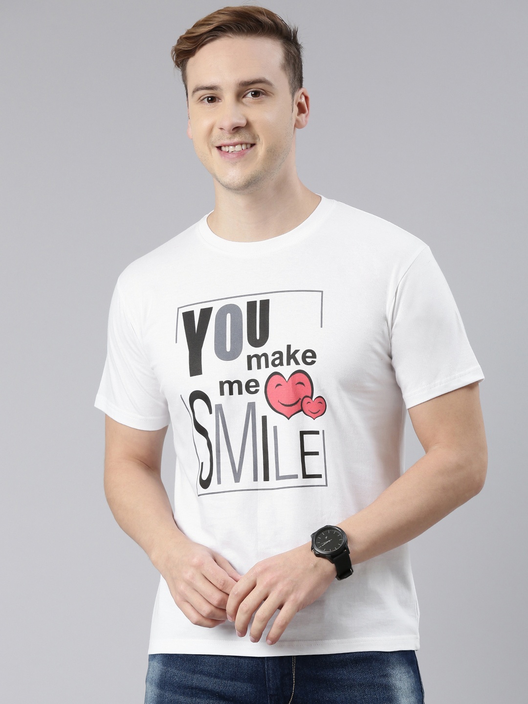 

BRATMA Men Typography Printed T-shirt, White
