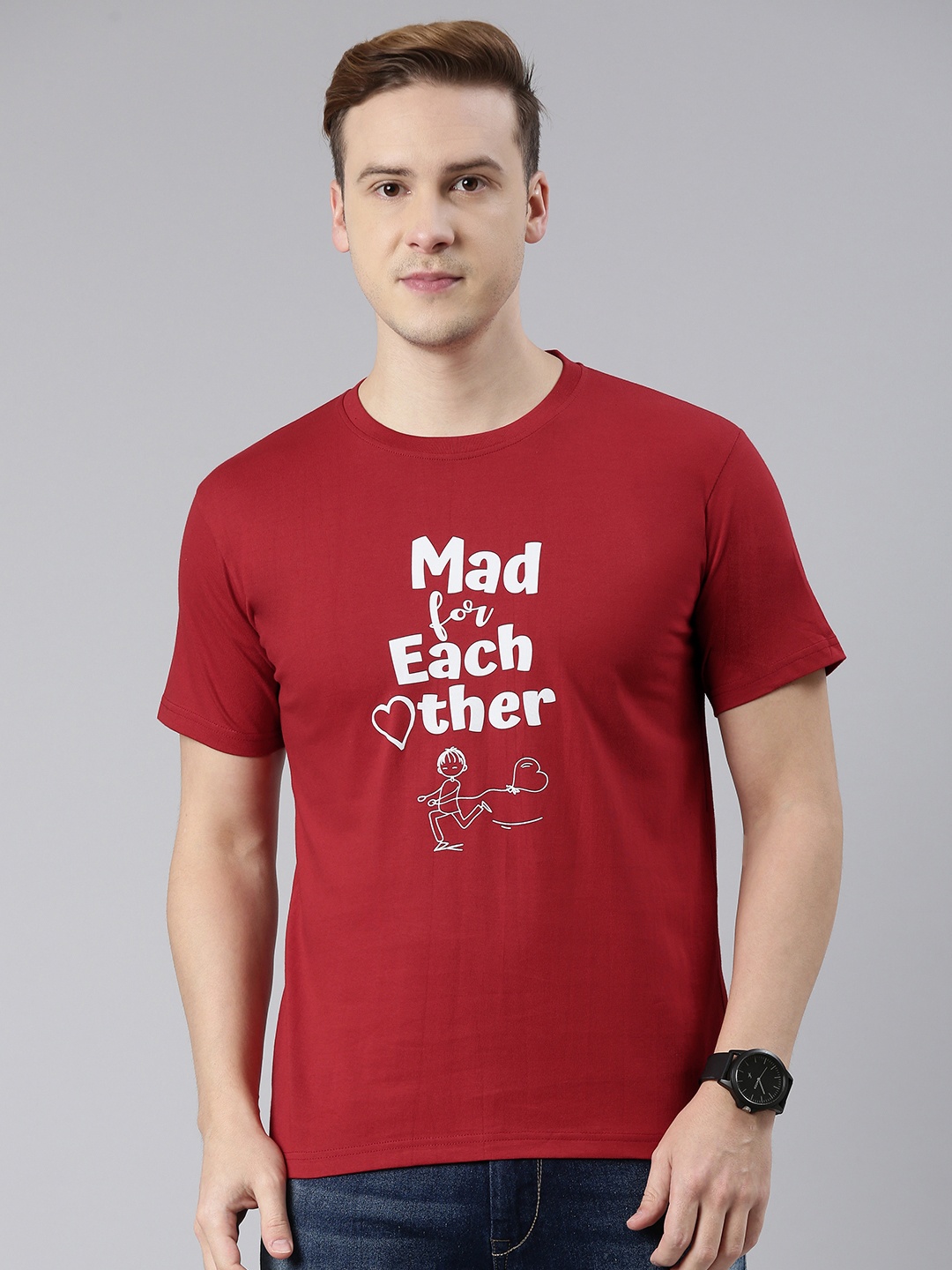 

BRATMA Men Graphic Printed T-shirt, Red