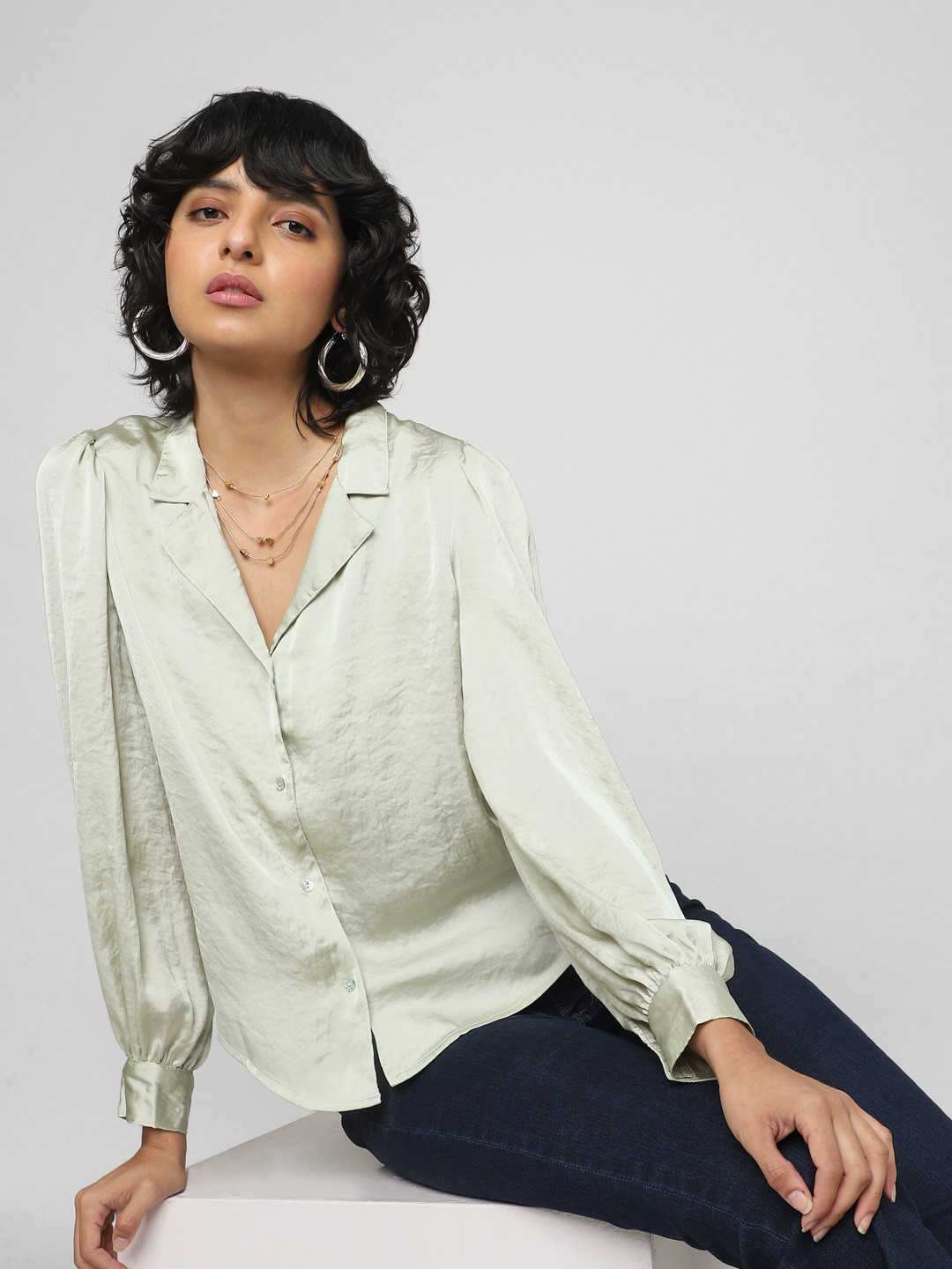 

ONLY Women Green Casual Shirt
