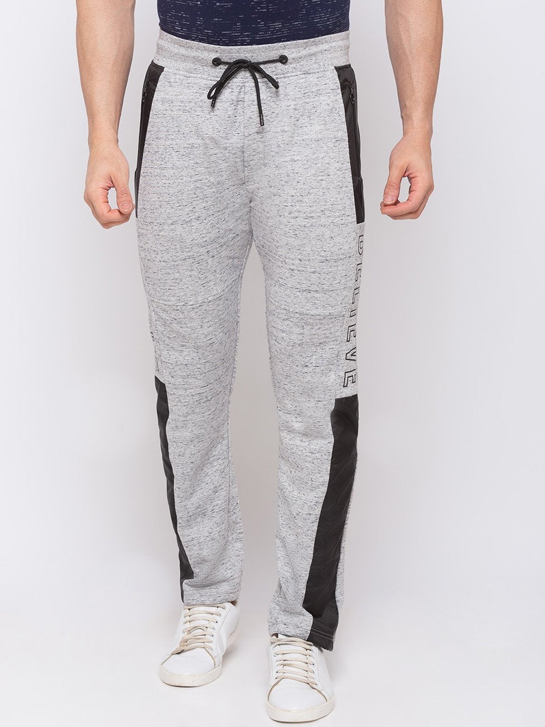 

Status Quo Men Grey Printed Cotton Track Pant