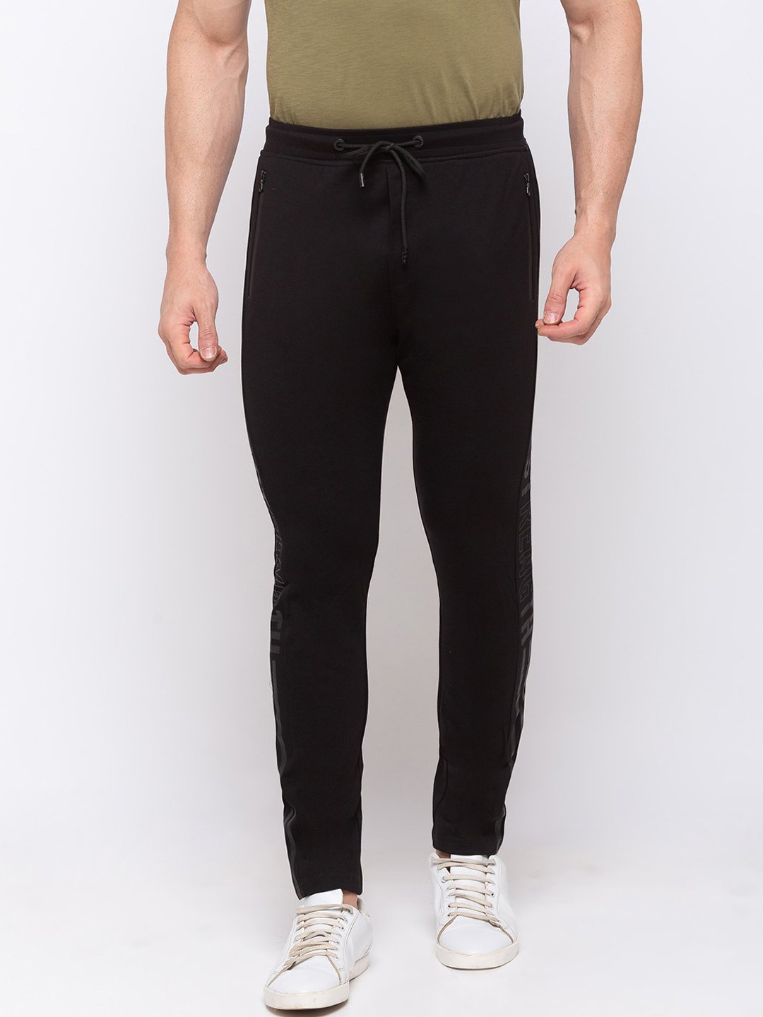 

Status Quo Men Black Typography Printed Track Pant