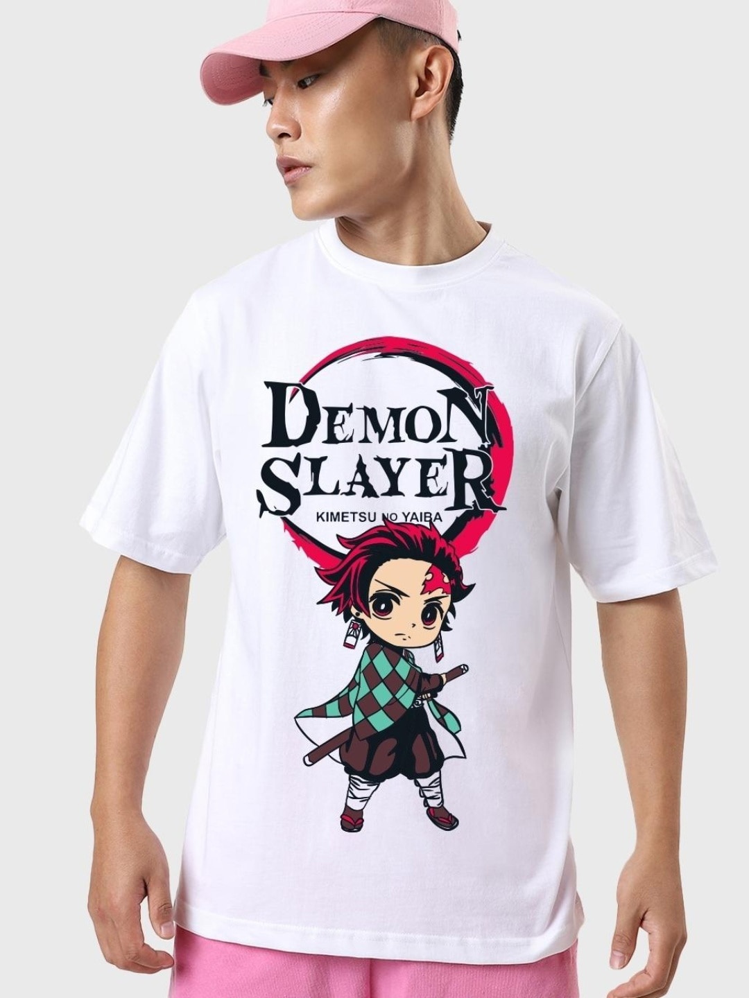 

Bewakoof Men White Printed Drop-Shoulder Sleeves Pure Cotton Loose T-shirt