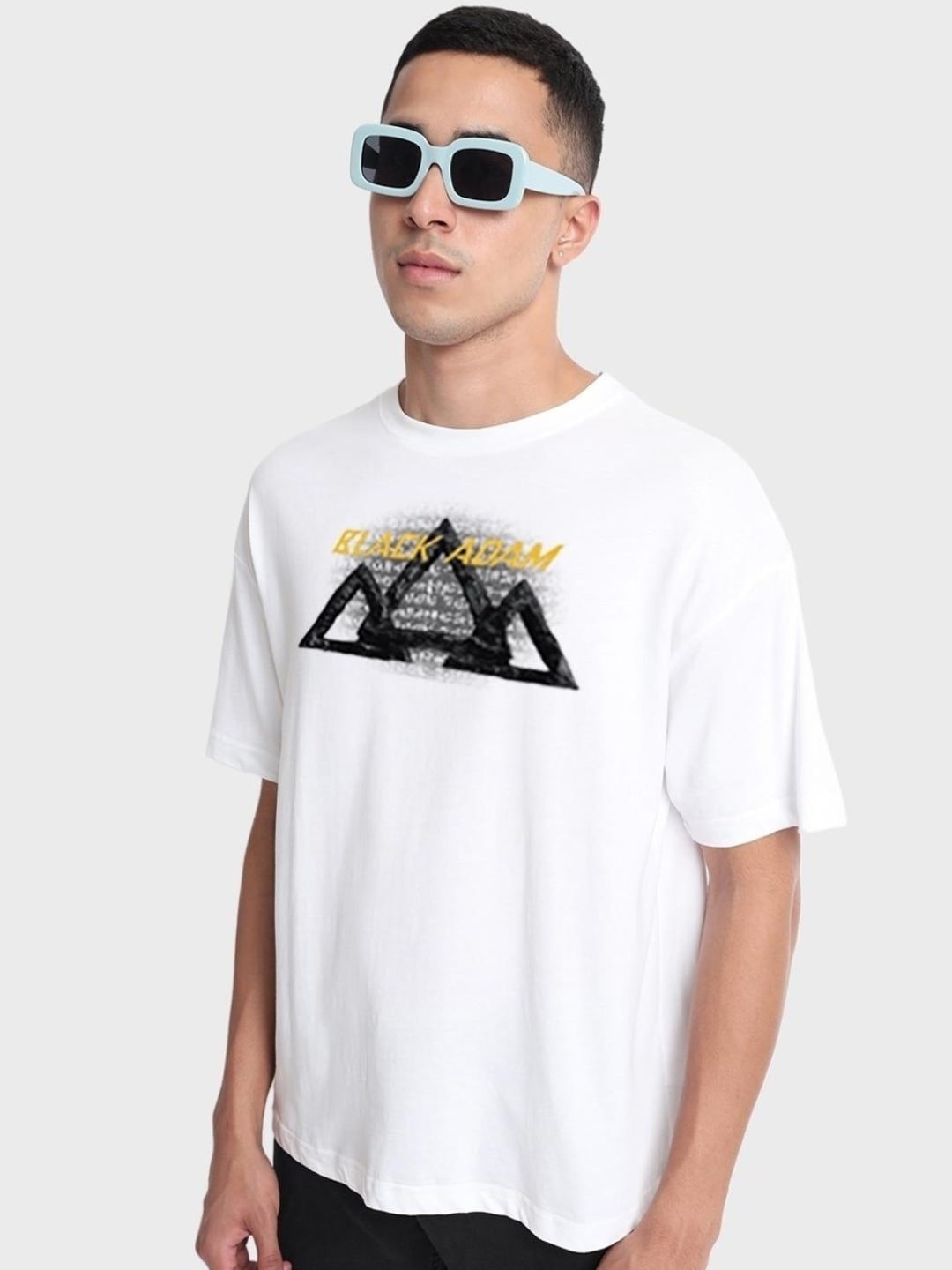 

Bewakoof Men The Time of Heroes is Over : Black Adam Graphic Printed Oversized T-shirt, White