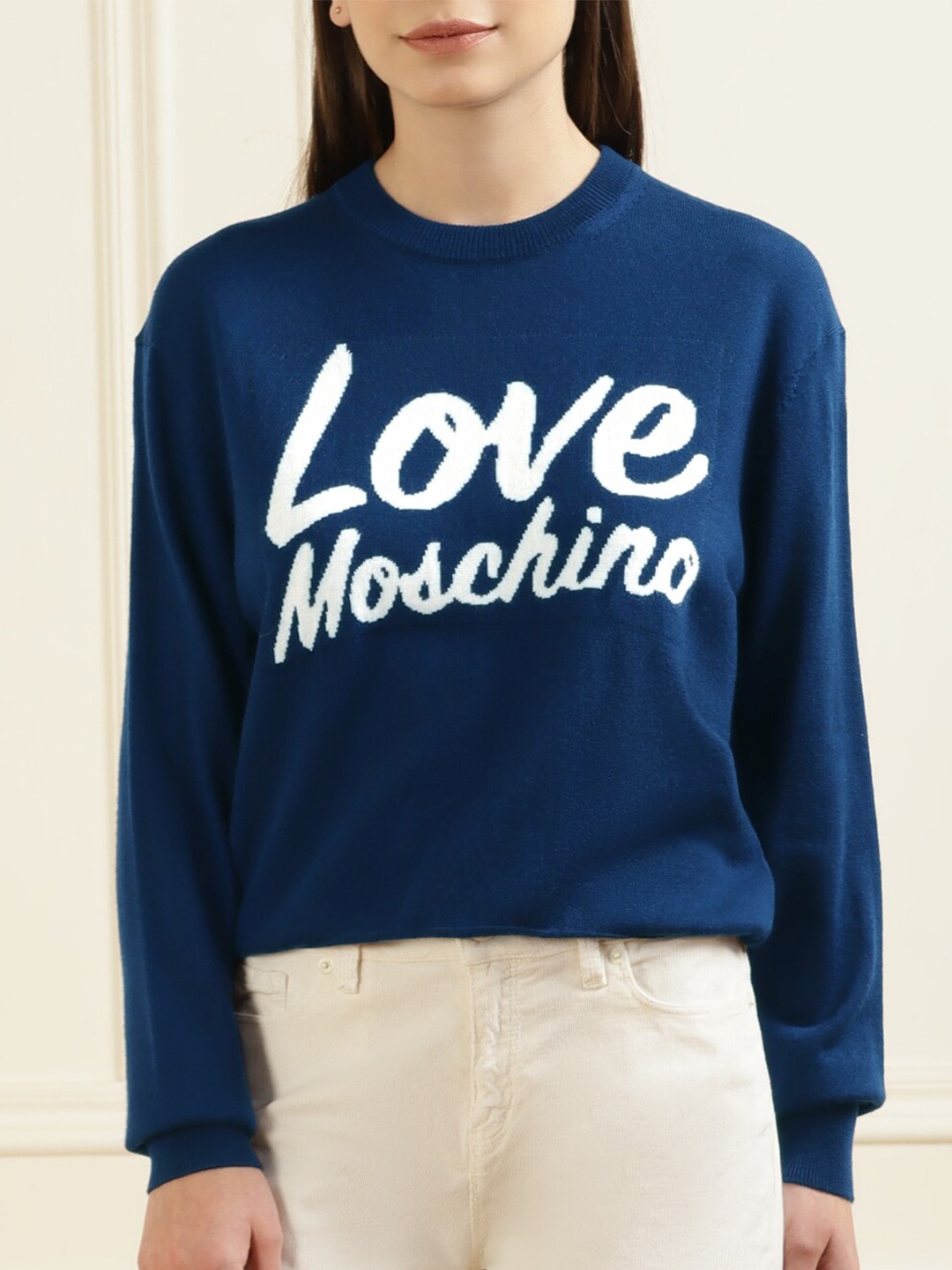 

LOVE MOSCHINO Women Blue Printed Sweatshirt