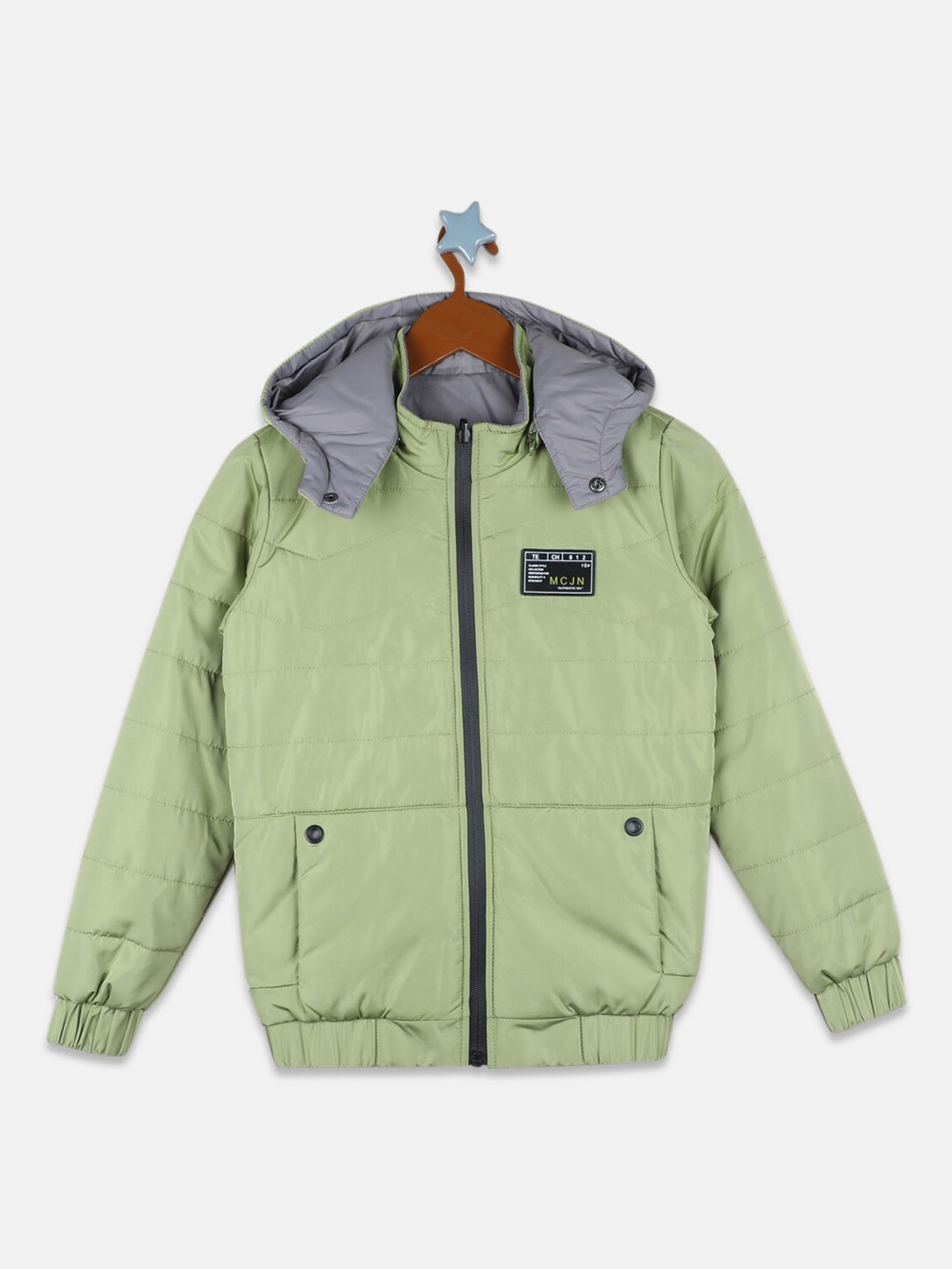 

Monte Carlo Boys Green & Grey Hooded Bomber Jacket