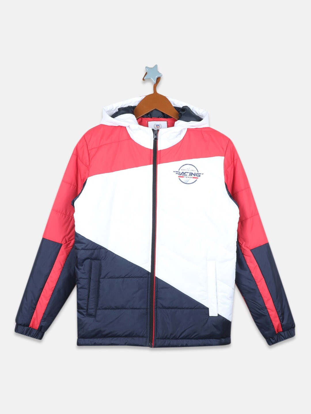 

Monte Carlo Boys Red Colourblocked Hooded Padded Jacket