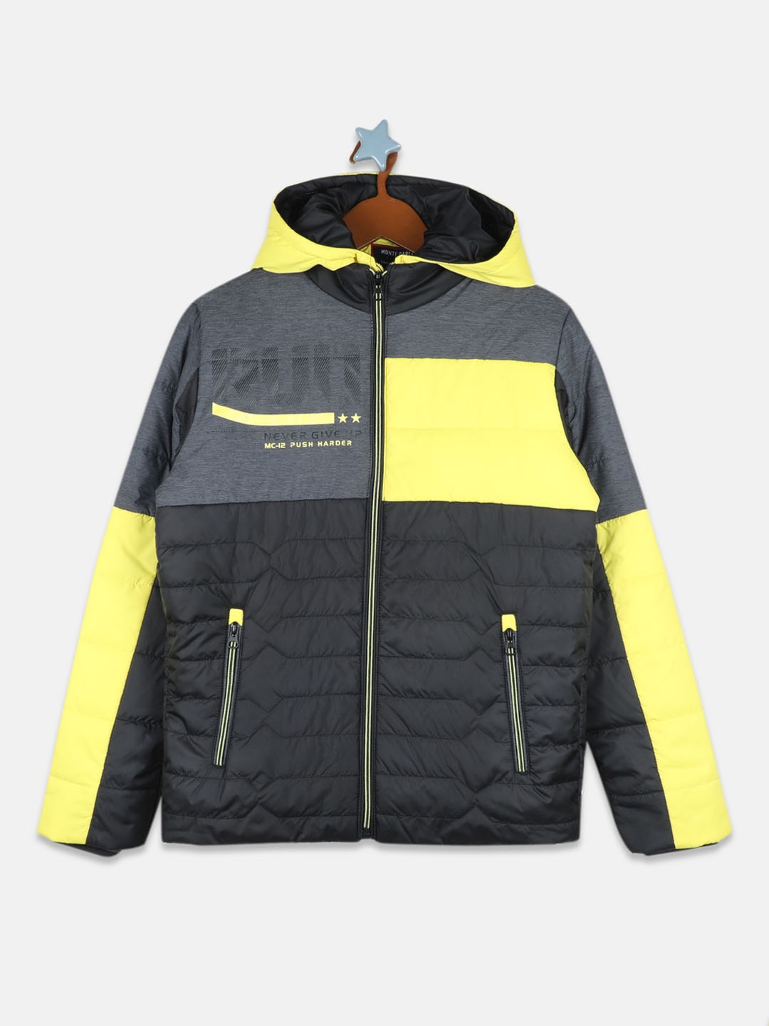 

Monte Carlo Boys Black Colourblocked Hooded Padded Jacket