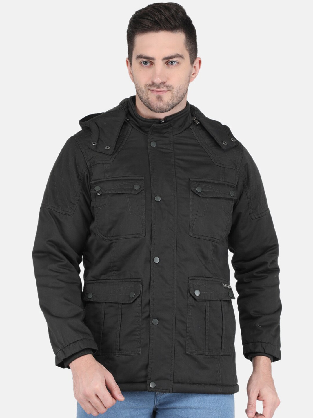 

Monte Carlo Men Olive Green Longline Padded Jacket