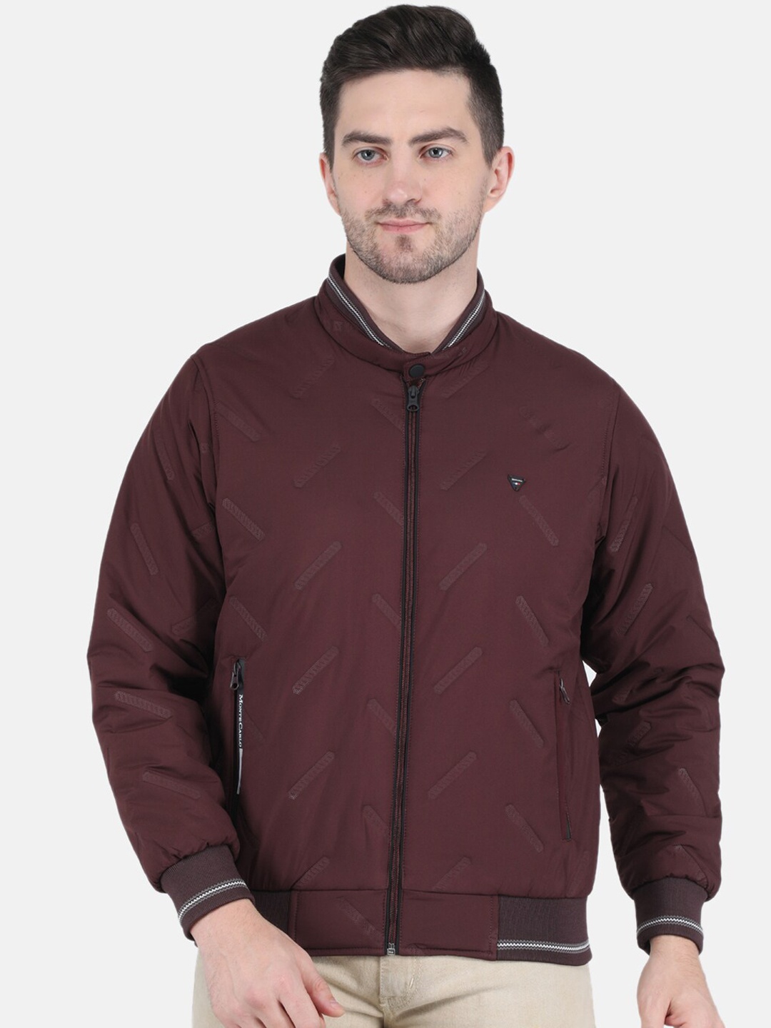 

Monte Carlo Men Maroon Bomber Jacket