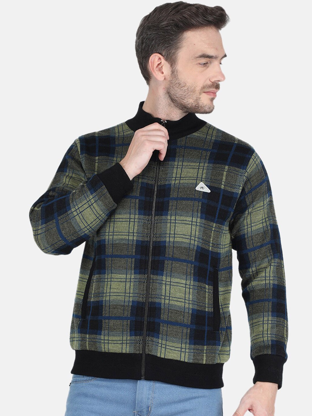 

Monte Carlo Men Black Checked Bomber Jacket