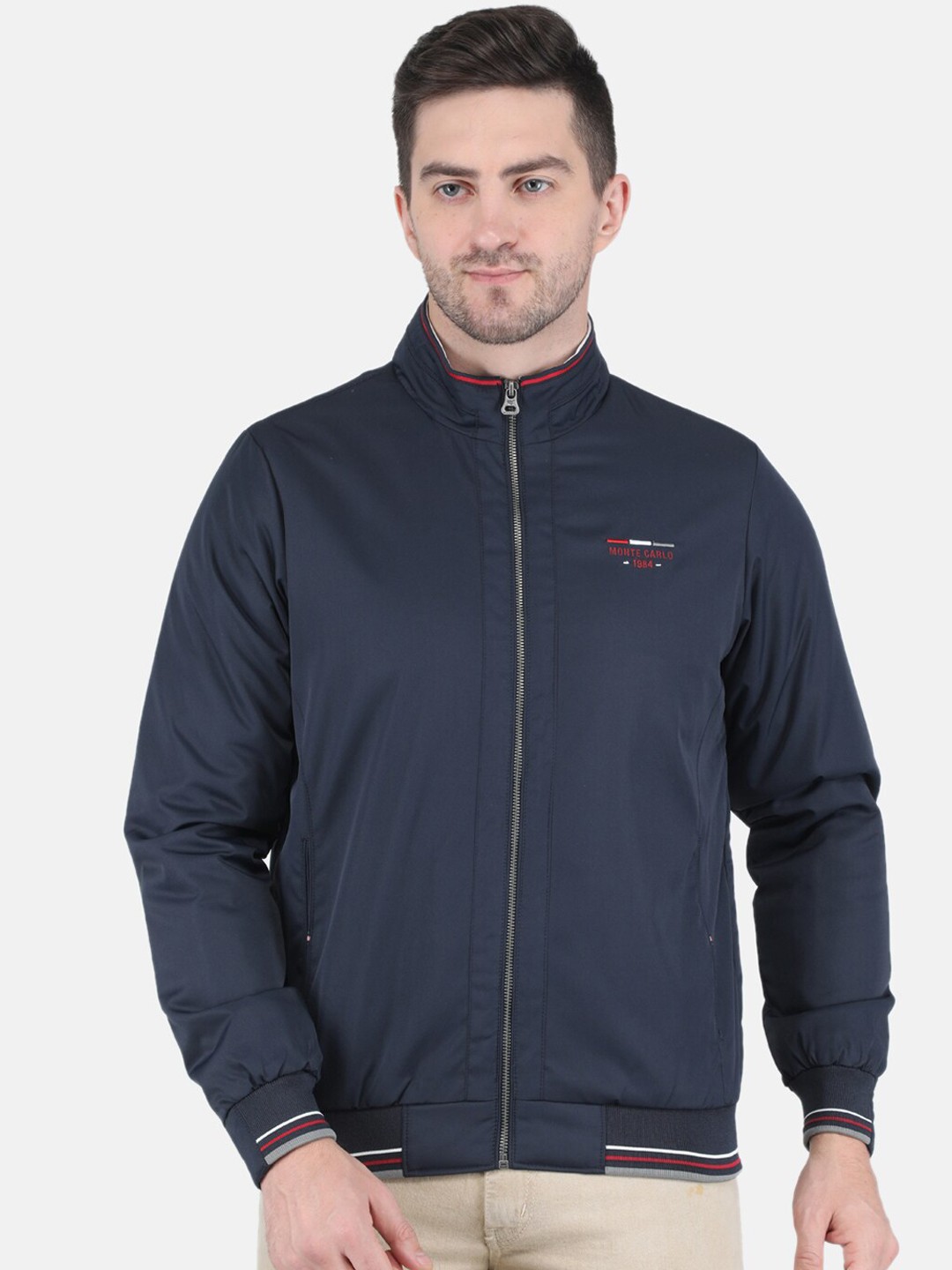 

Monte Carlo Men Navy Blue Bomber Jacket