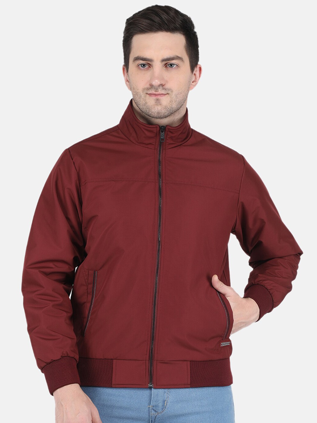 

Monte Carlo Men Maroon Bomber Jacket