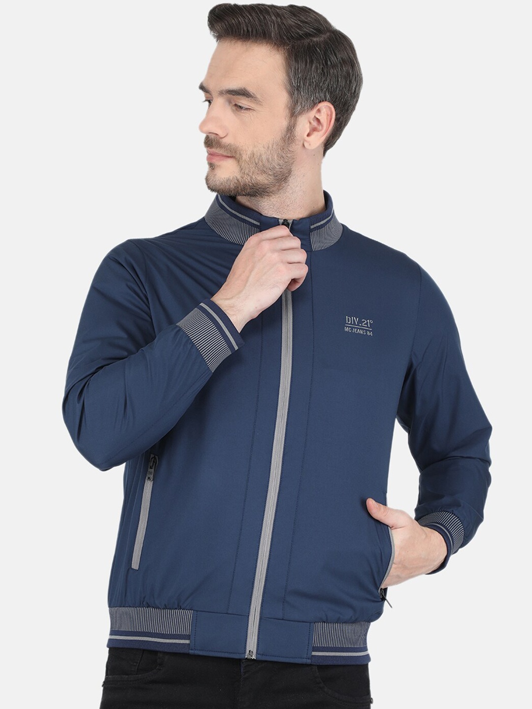 

Monte Carlo Men Blue & Grey Bomber Jacket