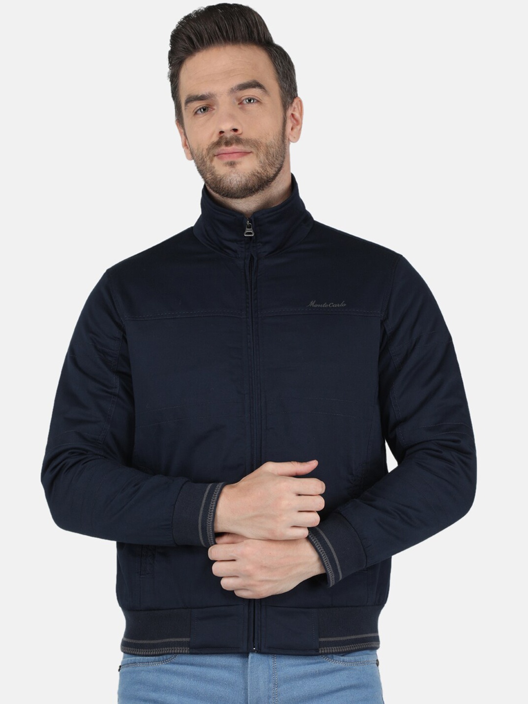 

Monte Carlo Men Blue Open-Front Puffer Jacket