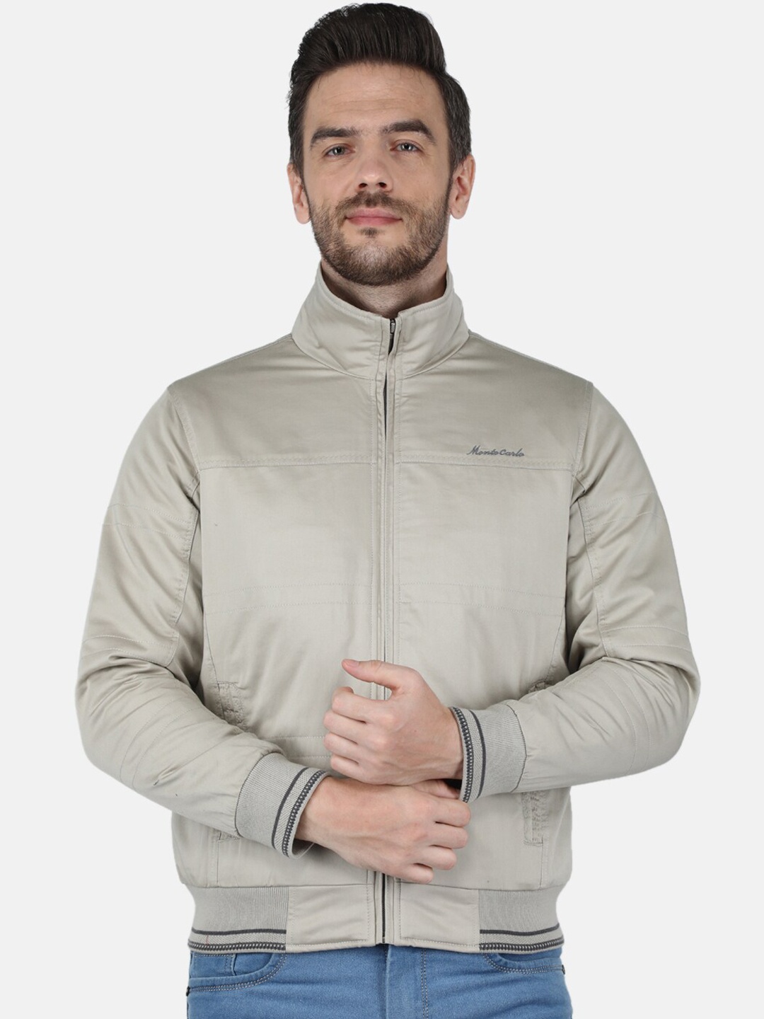 

Monte Carlo Men Grey Bomber Jacket