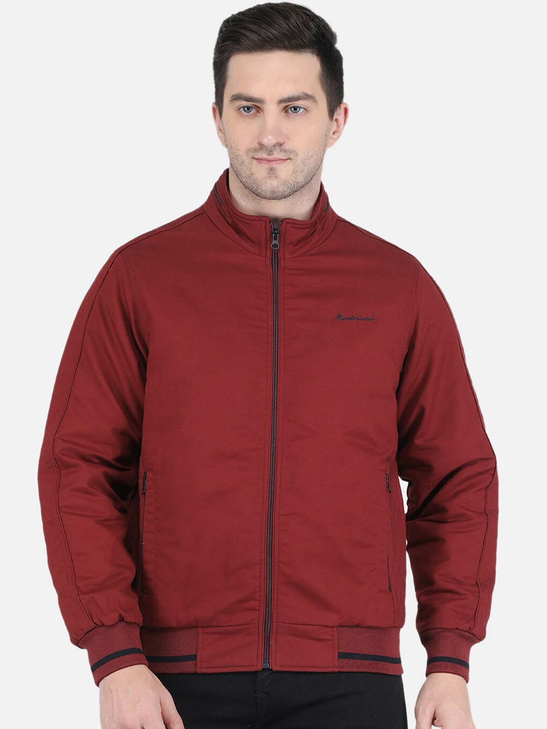 

Monte Carlo Men Rust Zip Detail Bomber Jacket