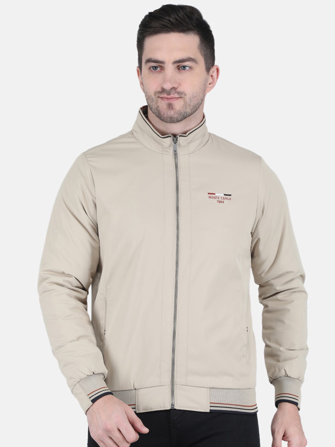 

Monte Carlo Men Beige Bomber Jacket