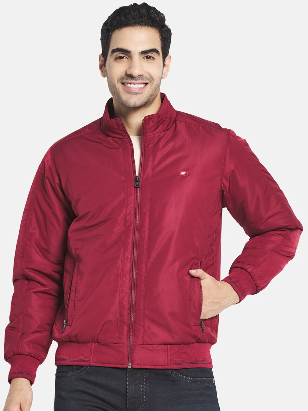 

Monte Carlo Men Maroon Bomber Jacket