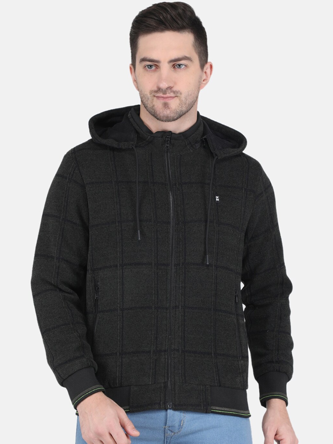 

Monte Carlo Men Black Checked Bomber Jacket