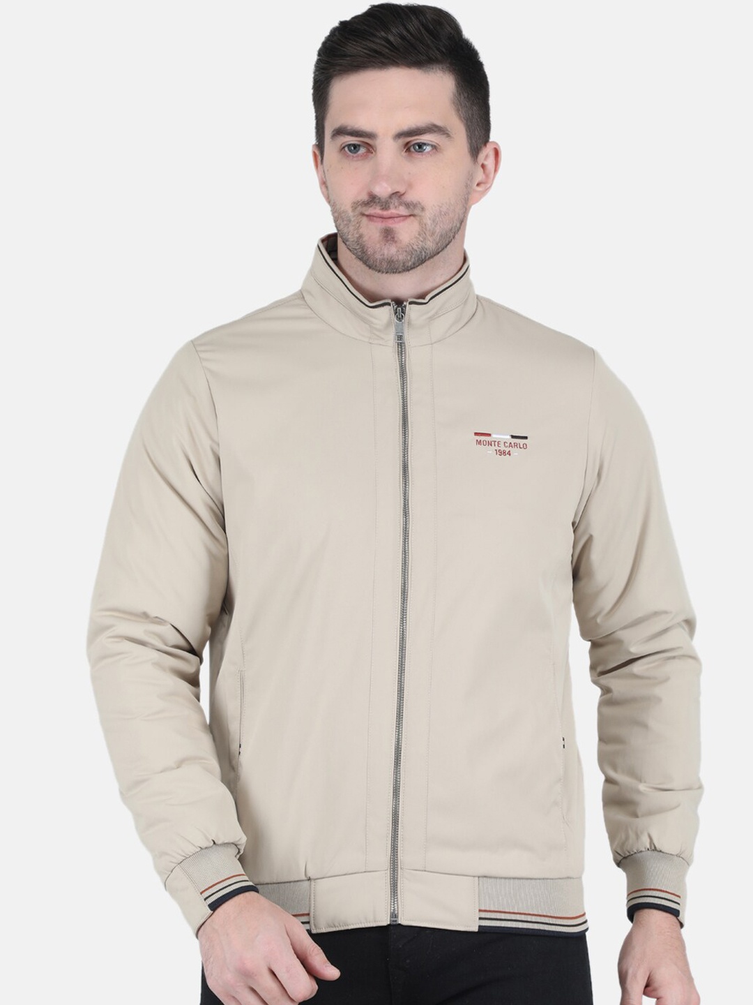 

Monte Carlo Men Beige Bomber Jacket