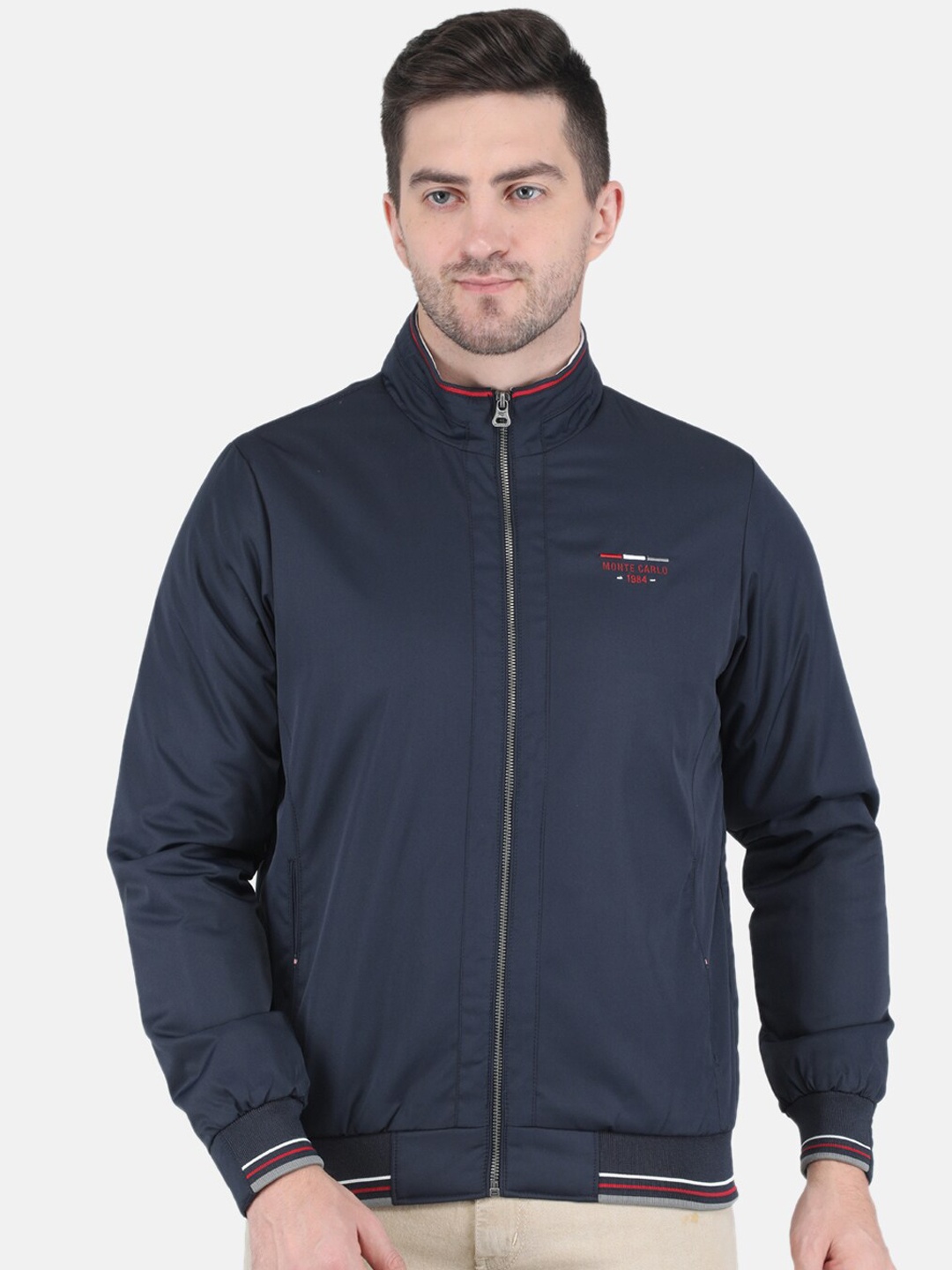 

Monte Carlo Men Navy Blue Bomber Jacket