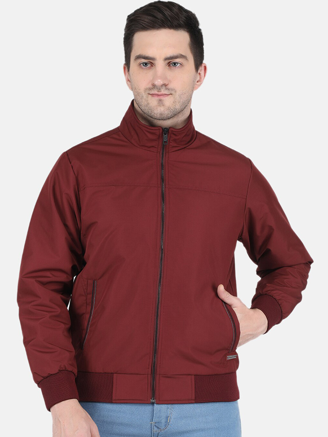 

Monte Carlo Men Maroon Bomber Jacket