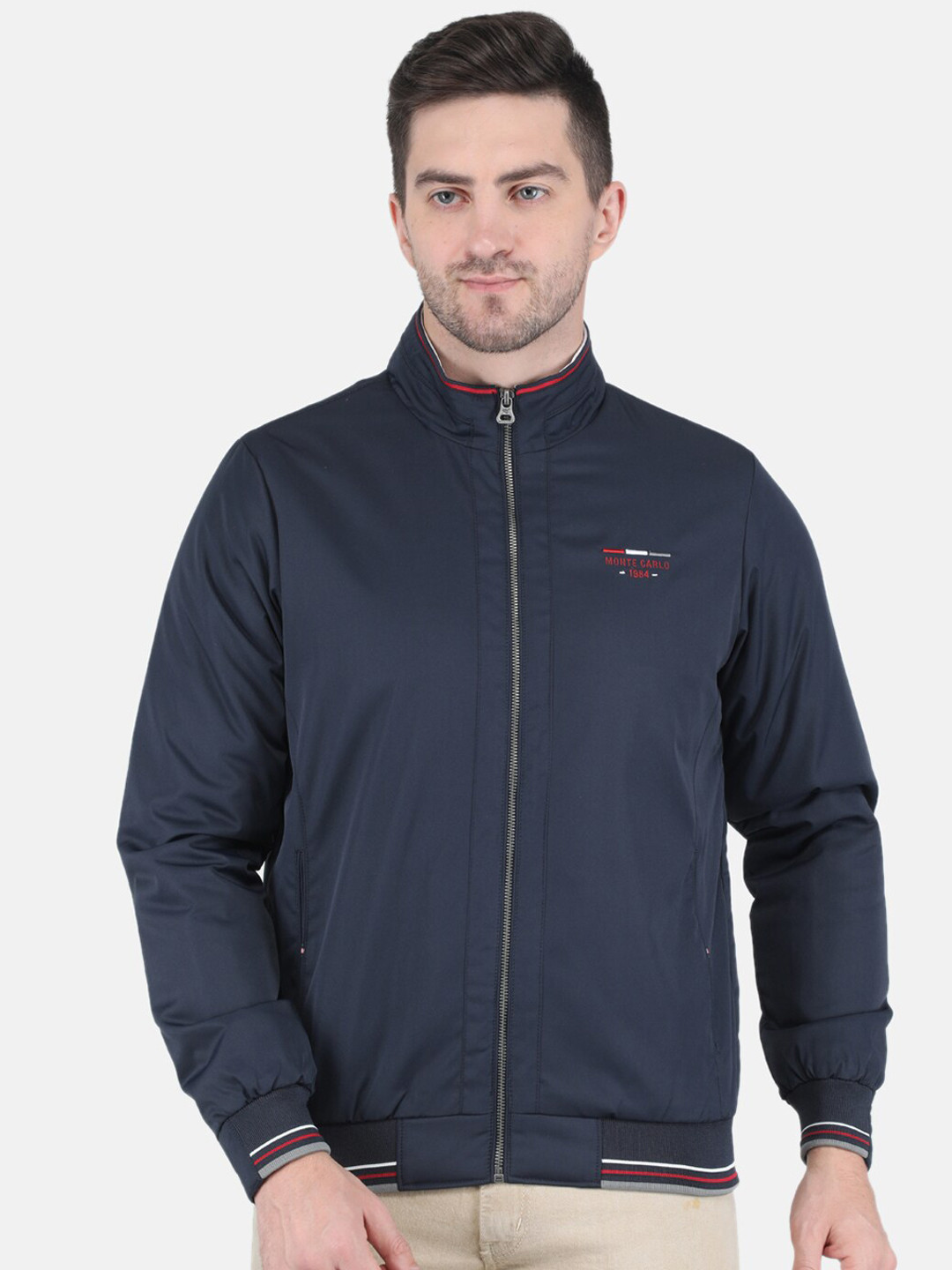 

Monte Carlo Men Navy Blue Bomber Jacket