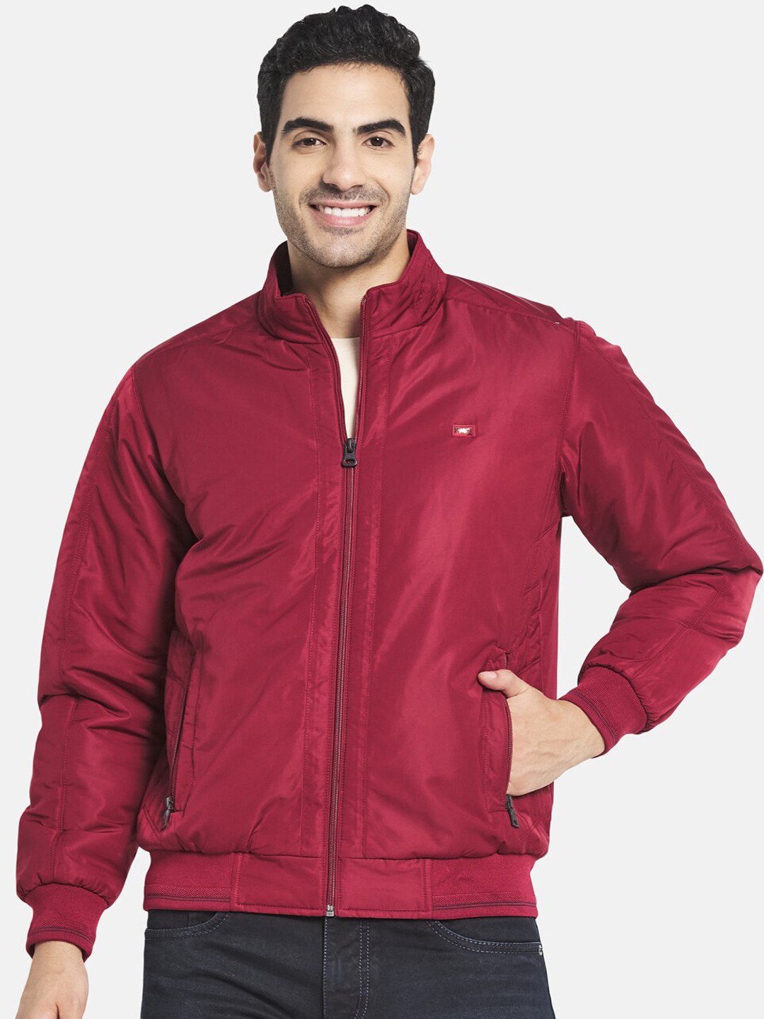 

Monte Carlo Men Maroon Bomber Jacket