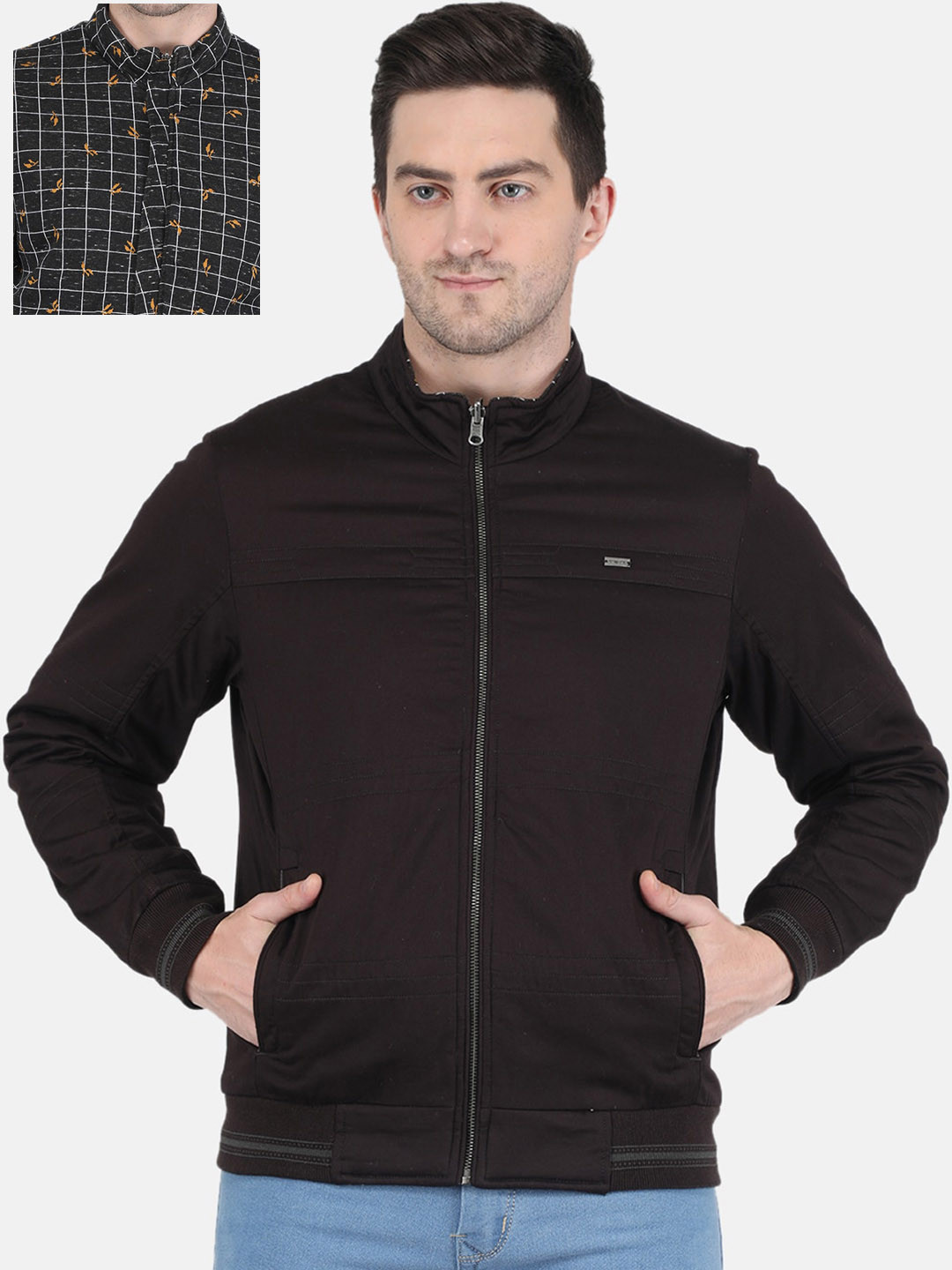 

Monte Carlo Men Mustard & Brown Reversible Bomber Jacket